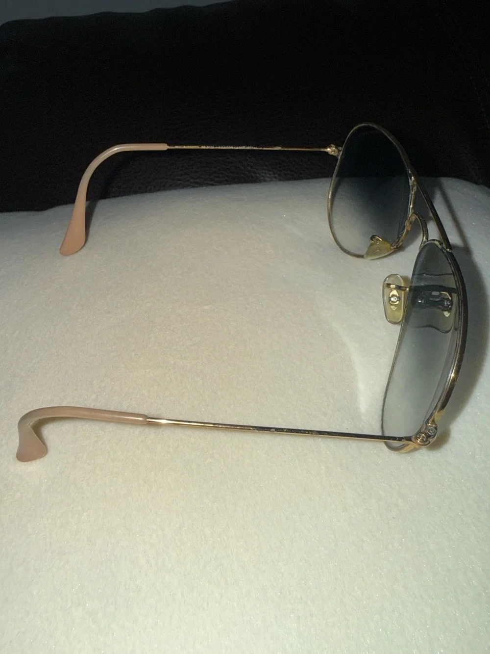 Ray-Ban Gold Frame Aviator Sunglasses with Blue Gradient Lenses